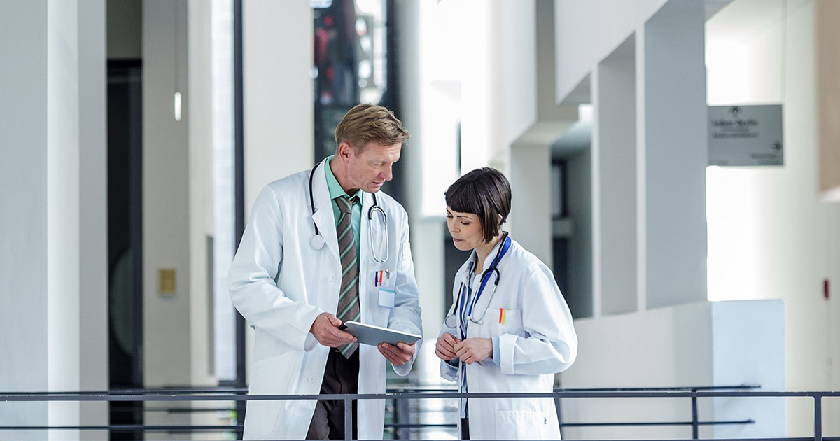 Two doctors talking